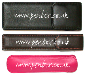 Leather pen case and pen pouch.