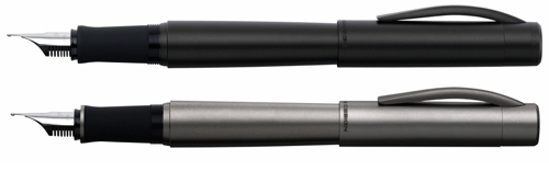 P'3105 Porsche Design Pure fountain pens in black and limited edition titanium.