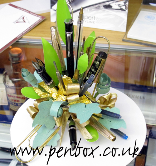 Pen Flower Arrangement Pen flower arrangement with a difference in the Epworth shop.