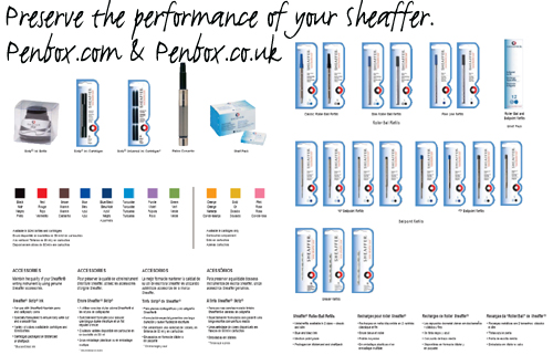 Sheaffer pen refills including Sheaffer stylus refills.