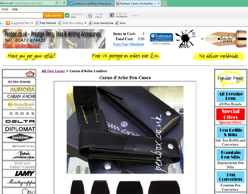 Leather Caran d'Ache pen cases.