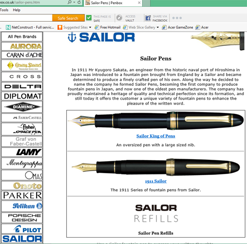 Sailor pens.