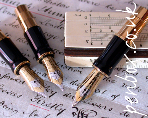 Replacement Parker Duofold Centennial Nibs. Italic, oblique and needlepoint.