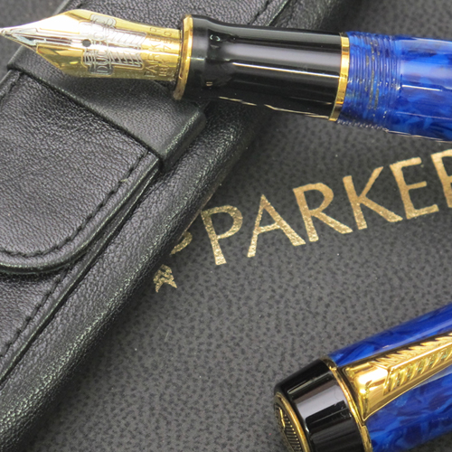 Lapis Lazuli blue Parker Duofold fountain pen.